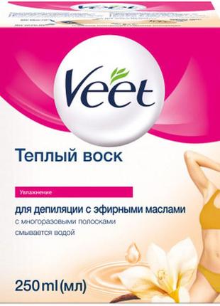 Віск для депіляції veet теплий з ефірними маслами 250 мл (50032671058)