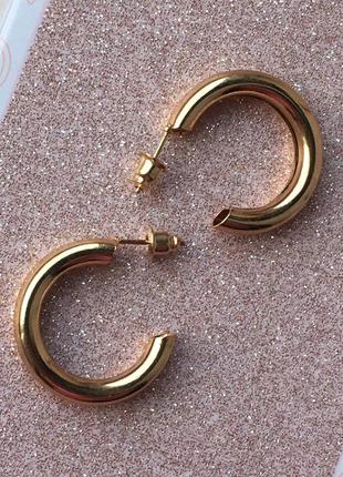 Серьги сережки серёжки круглые полукольца полукруглые кольца колечки гвоздики трубочки маленькие золотистые под золото3 фото