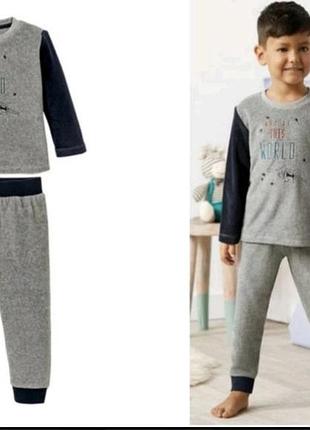 Детская пижама велюр для мальчика lupilu 86/92