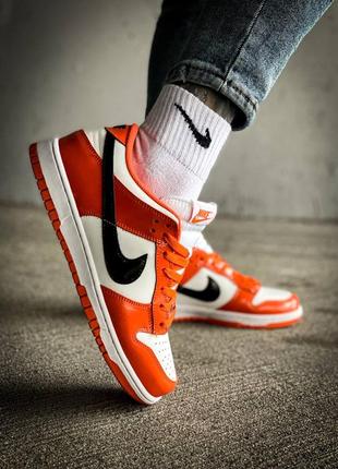 Кроссовки nike dunk low gs "white/orange/black"
