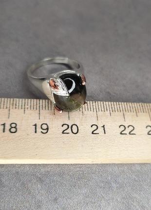 Кільце чорний сапфір в сріблі. кільце з натуральним чорним сапфіром позолота. розмір 18,2. таїланд.6 фото
