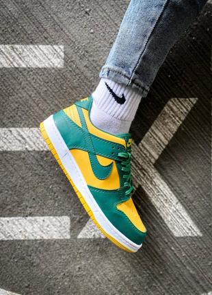 Кросівки nike dunk low "yellow/green"