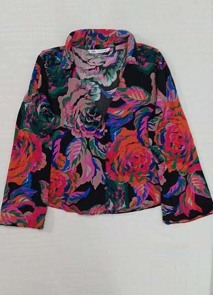 Блуза, от zara, широкая, вискоза, яркая