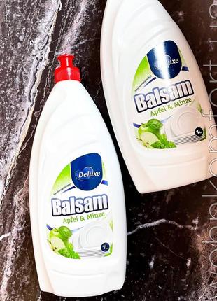 Средство для мытья посуды balsam deluxe яблоко и мята 1l7 фото