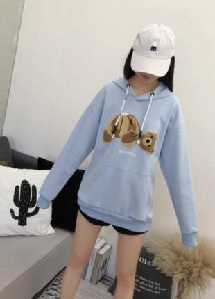 Худи оверсайз palm angels bear logo turquoise