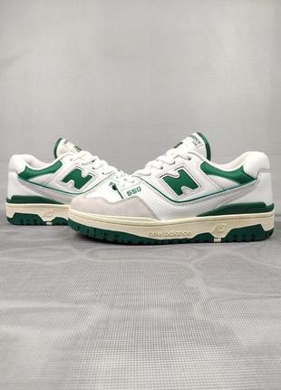 New balance 550 white&amp;green4 фото