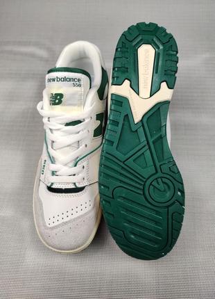 New balance 550 white&green2 фото