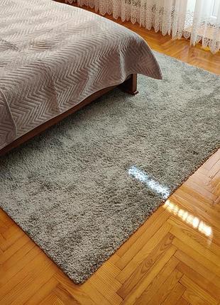 Килим, високий ворс. сірий, розмір 2х3м.