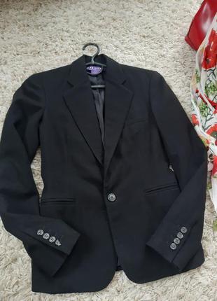 Базовый черный шерстяной пиджак, ralph lauren,  p. 4-6