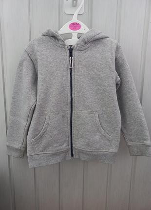Утепленная кофта, худи на молнии с капюшоном