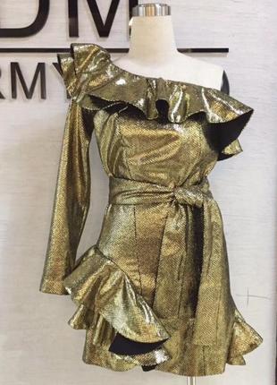 Сукня святкова коктельна вечірня золота