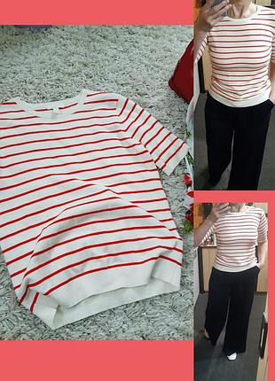 Комфортный свитер в полоску с коротким рукавом, h&m,  p. s-l