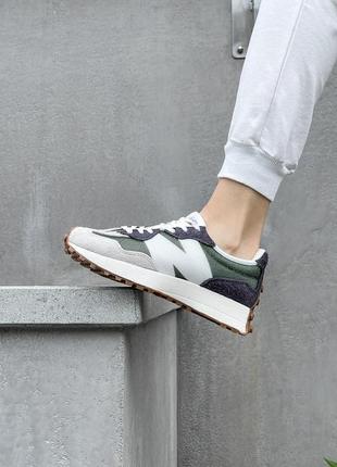 Жіночі кросівки new balance 327 beige khaki violet / smb