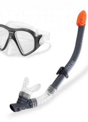 Комплект маска і трубка для плавання intex, маска окуляри з трубкою для пірнання дітям від 14-ти років