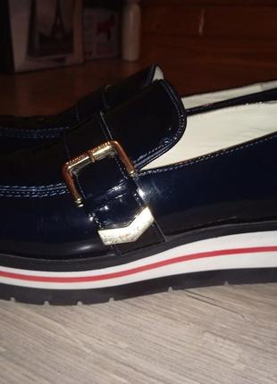 Ботинки мокасины кожа лак tommy hilfigi mocassin размер 38-25см