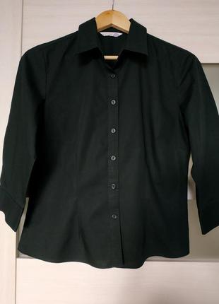 Черная рубашка рукав 3/4