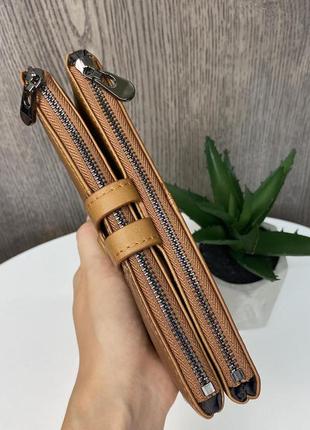 Жіночий шкіряний клатч-шумка стильний і модний  ⁇  клатч-гаманець із натуральної шкіри7 фото