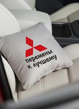 Подушка з логотипом "mitsubishi-зміні на фарбі" автомобільна подушка з логотипом mitsubishi,флок2 фото