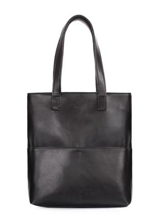Женская сумка из искусственной кожи poolparty beverly с наружными карманами черная1 фото