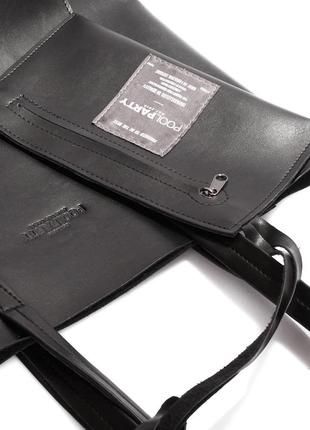 Женская сумка-шоппер из искусственной кожи poolparty model черная5 фото