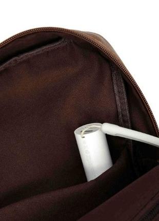 Мужская сумка мессенджер на плечо качественная бананка слинг. рюкзак кросс-боди коричневая эко кожа9 фото