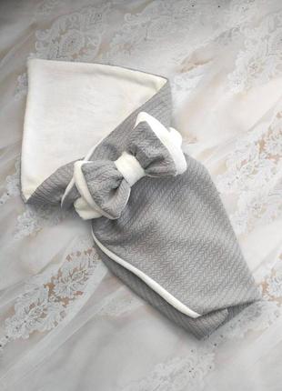 Зимний конверт одеяло из хлопковой косы, серый1 фото