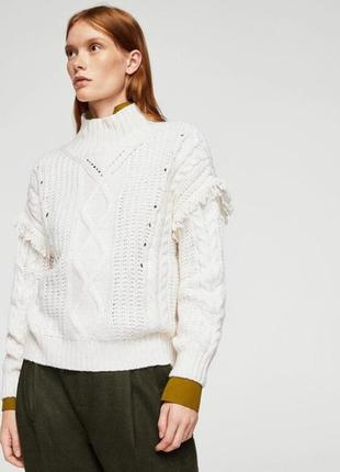 Светр, світер, кофта, в'язаний, молочний, беж, манго, mango