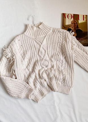 Светр, світер, кофта, в'язаний, молочний, беж, манго, mango 5