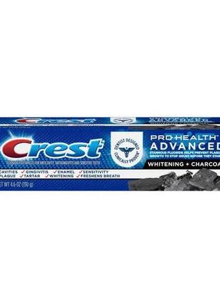 Відбілююча зубна паста з частинками вугілля, що полірують crest pro-health advanced whitening+charcoal 130г
