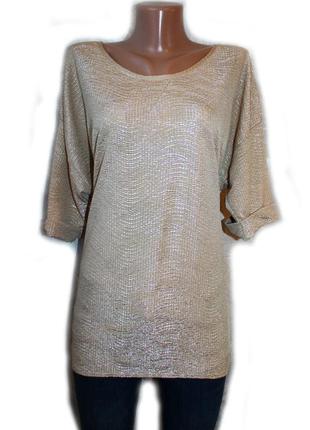 Блуза / футболка бежево-золотистий / рисунок хвиля, камбоджа, s