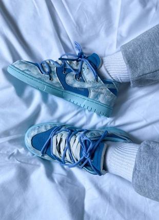 Кроссовки nike sb dunk x off white blue x4 фото