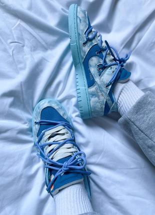 Кроссовки nike sb dunk x off white blue x6 фото