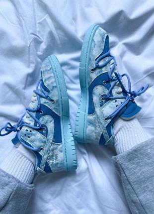 Кроссовки nike sb dunk x off white blue x5 фото