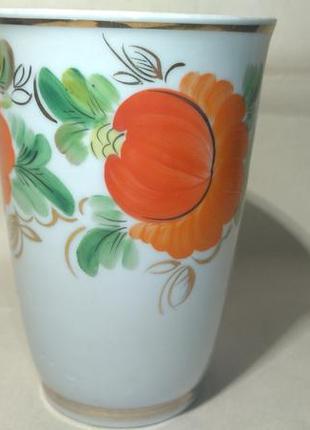 Фарфоровая ваза петриковская роспись старое полонное, ваза ссср3 фото