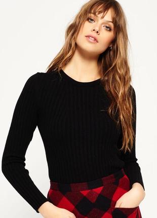 Свитерок в рубчик из шерсти с кашемиром