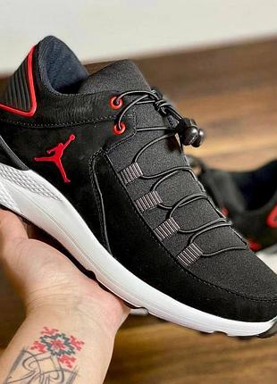 Кожаные кроссовки jordan air red