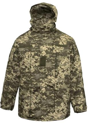 Бушлат піксель зимовий зсу на флісі тепла військова зимова куртка армійський бушлат воєнний колір піксель2 фото