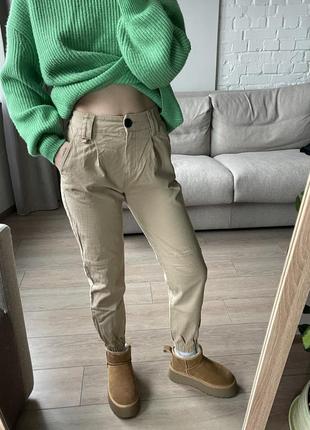 Карго брюки бежевые штаны3 фото