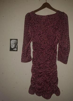 Сукня zara з принтом з оборками3 фото