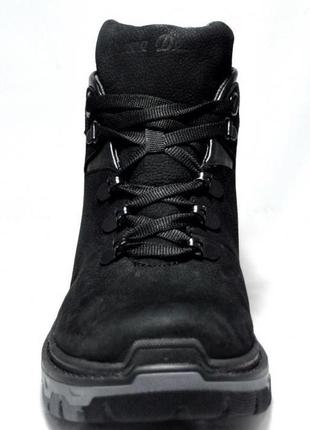 Розміри 41 і 42  шкіряні чоловічі зимові кросівки на натуральному хутрі, чорні  brave 7293 фото