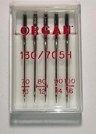Иглы швейные универсальные organ №70/80/90/100 пластиковый бокс 5 штук для бытовых швейных машин (6508)