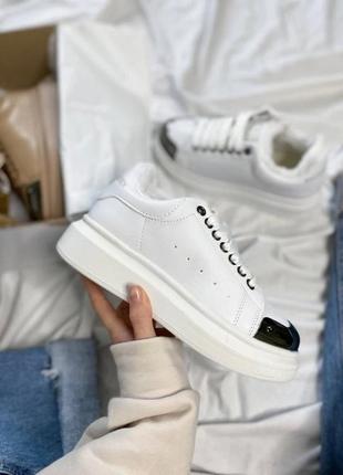 Сникерсы утепленные mcqueen white (рр 36-40) распродажа!