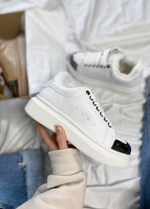 Сникерсы утепленные mcqueen white (рр 36-40) распродажа!5 фото