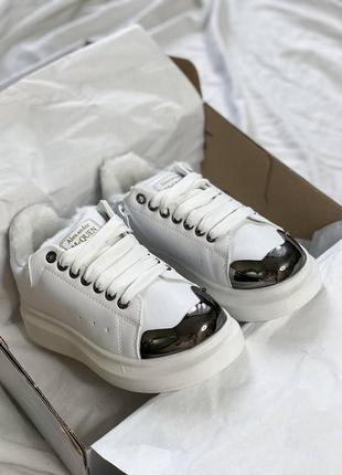 Сникерсы утепленные mcqueen white (рр 36-40) распродажа!4 фото