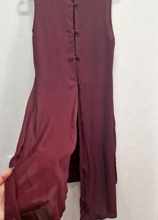 Блуза длинная с разрезами по бокам ,воротом и пуговицами на спине3 фото