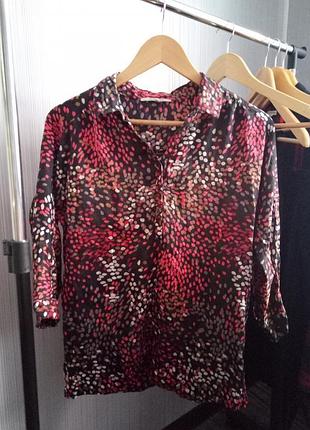 Яркая красивая блуза 100% шелк размер 36 s наш 44й