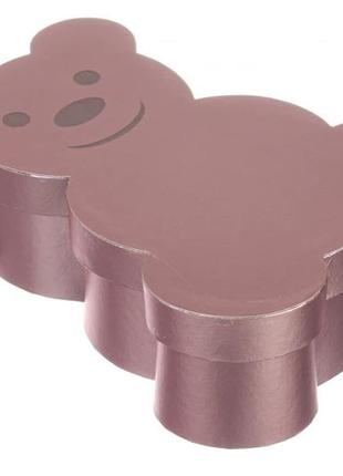 Подарочная коробка "мишка" розовая 30смх20смх9см2 фото