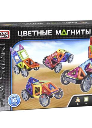 Детский магнитный конструктор play smart 2426 16 деталей
