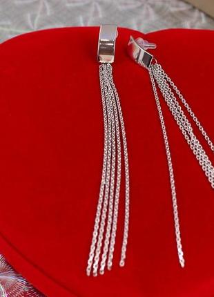 Серьги гвоздики xuping jewelry весенние ручьи 12 см серебристые
