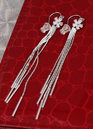 Серьги подвески xuping jewelry серебряный звон 9 см серебристые
